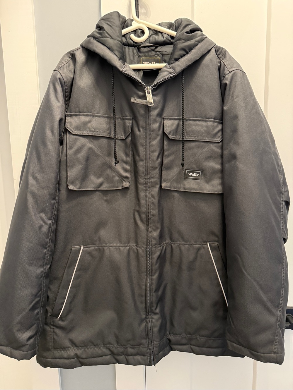 Walls Men's Hooded Workwear Jacket in Black